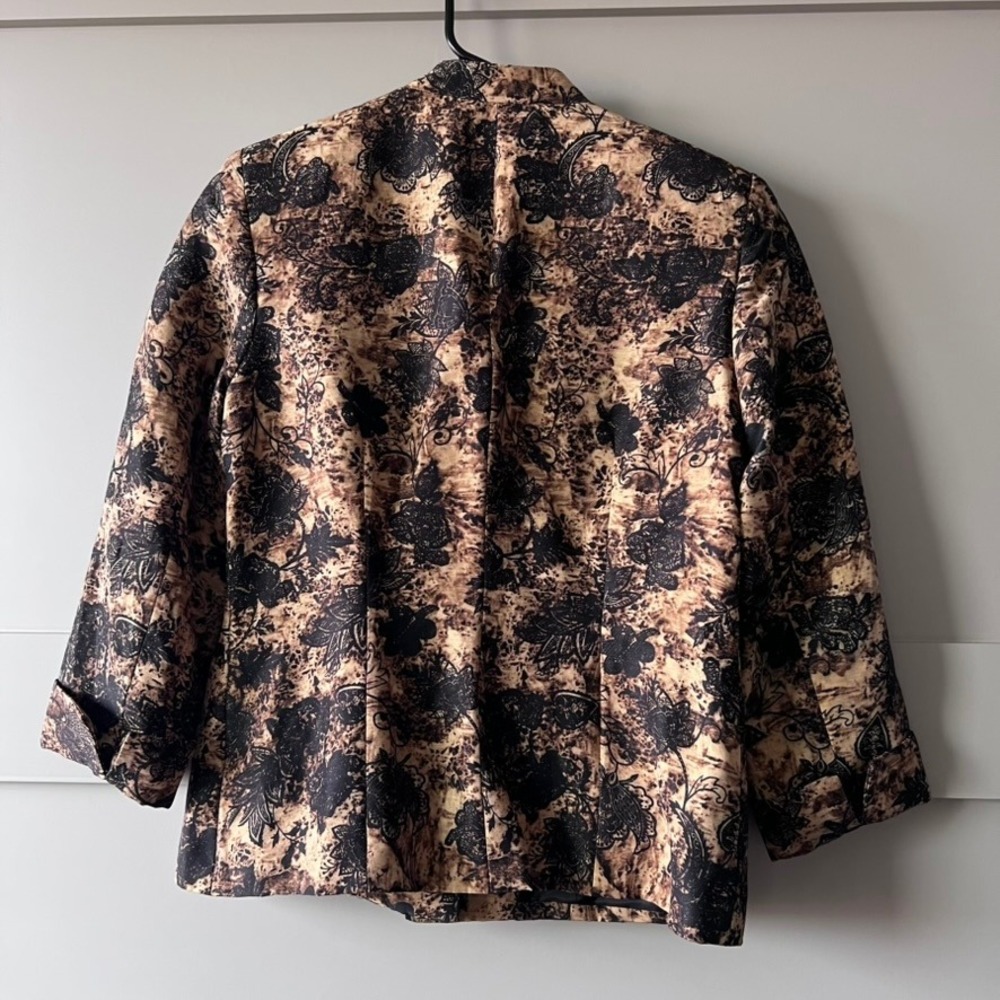 Dana Buchman Petite Women's‎ Blazer Jacket Floral Print Linen Blend - Picture 2 of 14